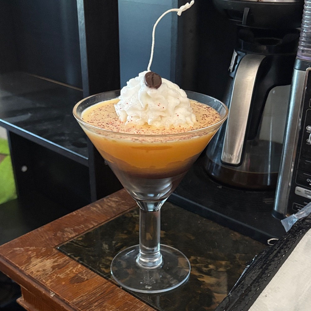 Pumpkin Spice Latte Espresso Martini Candle in Martini Glass